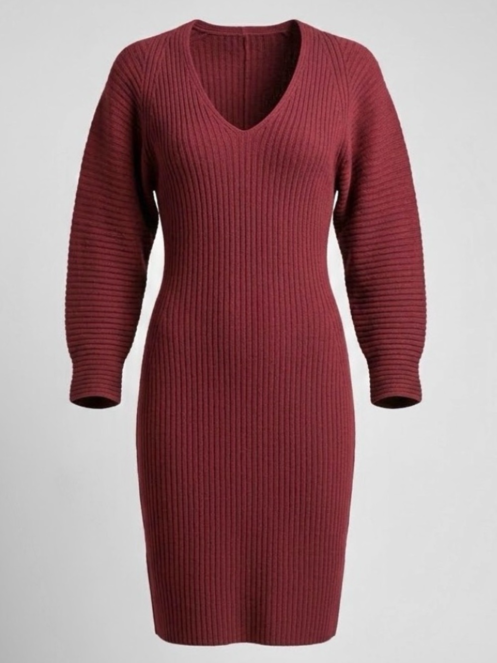 Vince Womens Currant Wool Yak Ribbed Dolman Sleeve Sweater Dress Size Small